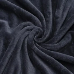 Plaid morbida in flanella (180 x 230 cm) Didou Antracite grigio