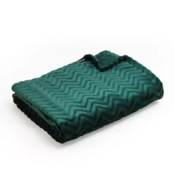 Plaid morbido flanella (125 x 150 cm) Zag Verde