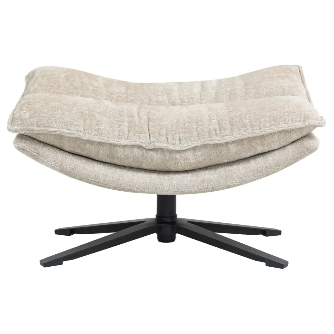 Poggiapiedi in tessuto testurizzato (H45,5 cm) Oblo Beige