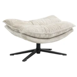 Poggiapiedi in tessuto testurizzato (H45,5 cm) Oblo Beige