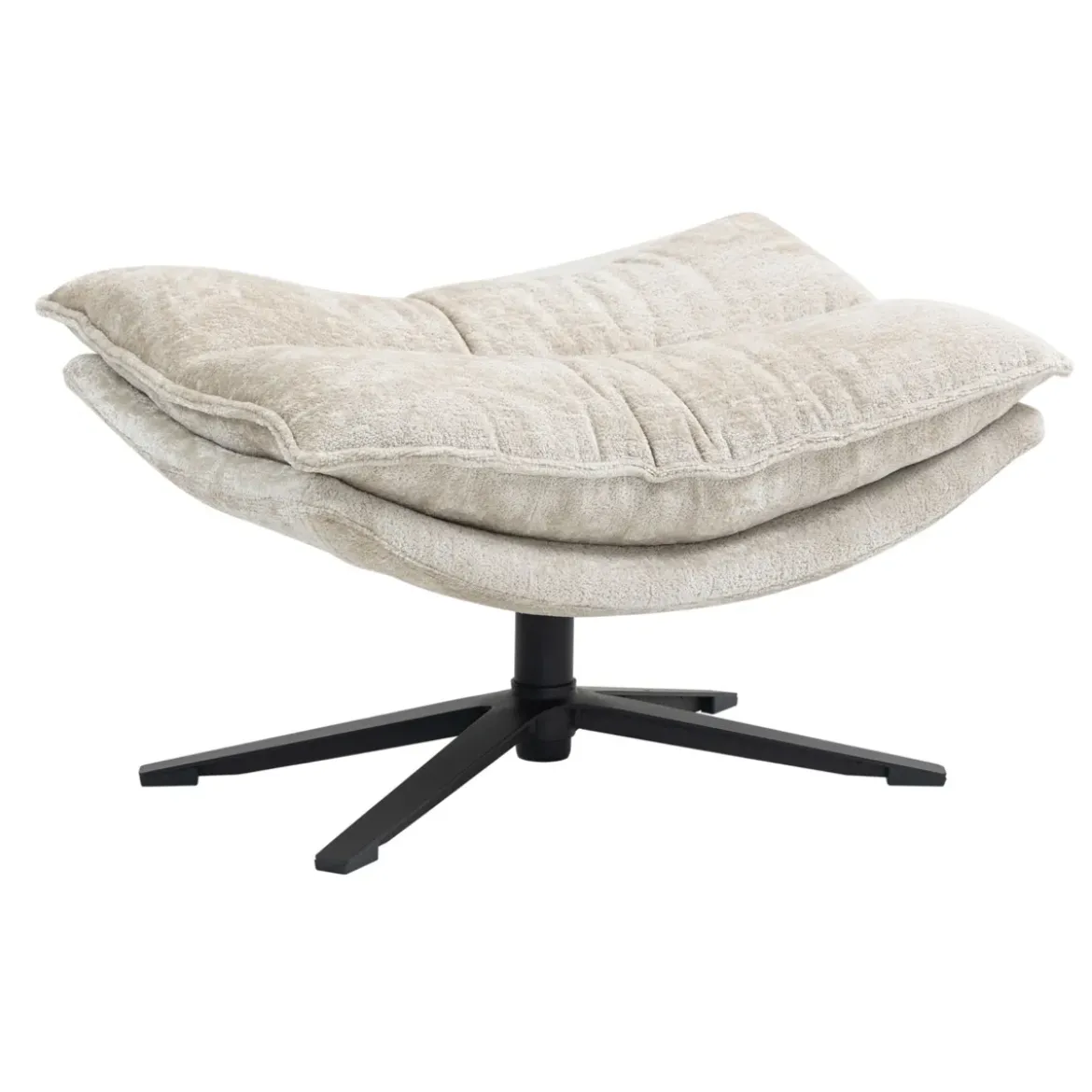 Poggiapiedi in tessuto testurizzato (H45,5 cm) Oblo Beige