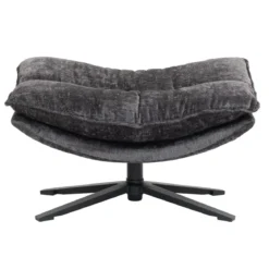 Poggiapiedi in tessuto testurizzato (H45,5 cm) Oblo Grigio scuro