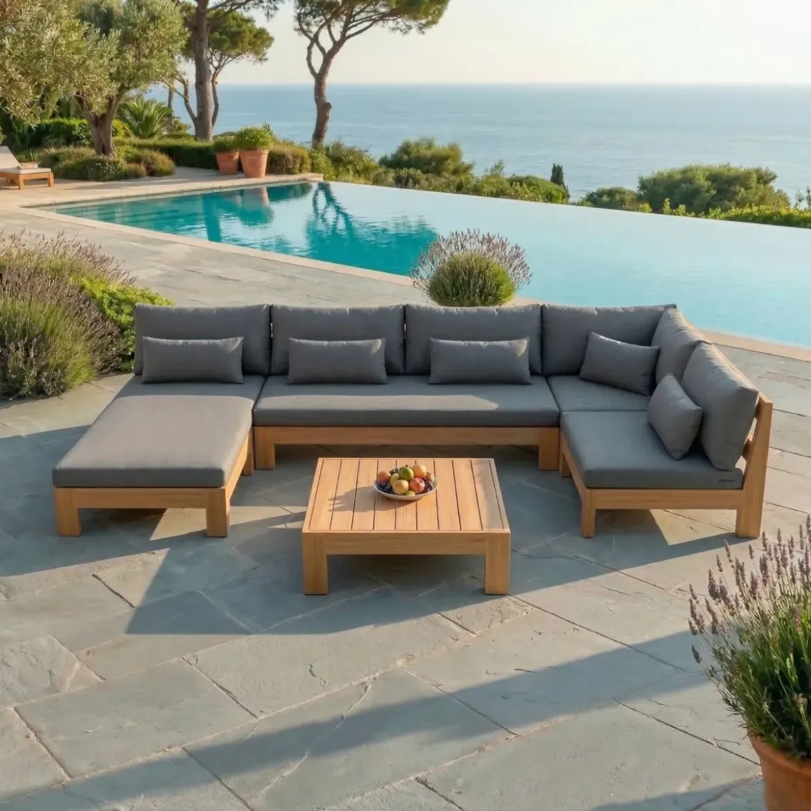 Poltrona da giardino ad angolo Bornéo Grigio antracite