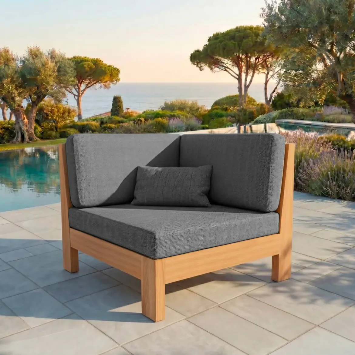 Poltrona da giardino ad angolo Bornéo Grigio antracite