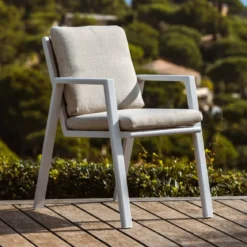 Poltrona da giardino alluminio Long Beach Bianco cenere
