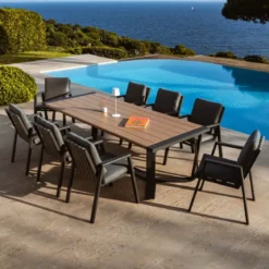 Poltrona da giardino alluminio Long Beach Grigio antracite