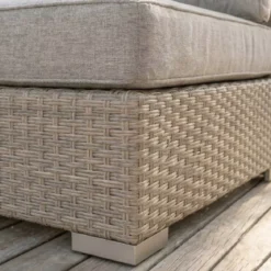 Poltrona da giardino angolare in resina intrecciata Palma Grigio e tortora