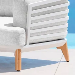Poltrona da giardino in alluminio Monte Carlo Bianco e grigio chiaro