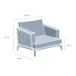 Poltrona da giardino in alluminio Monte Carlo Grigio antracite e grigio chiaro