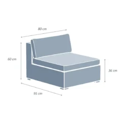 Poltrona da giardino senza braccioli in resina intrecciata Palma Bianco e grigio
