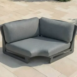 Poltrona d'angolo da giardino in alluminio Long Beach Grigio antracite