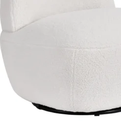 Poltrona girevole in bouclé (seduta 45 cm) Nyxor Ecru