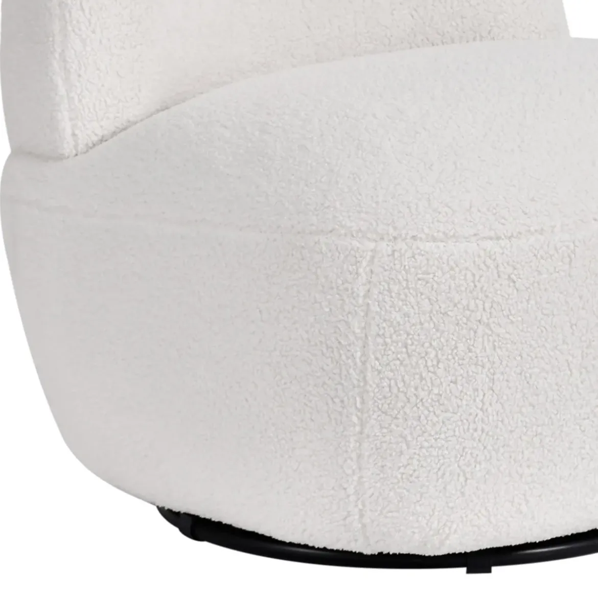 Poltrona girevole in bouclé (seduta 45 cm) Nyxor Ecru