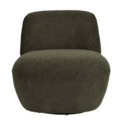 Poltrona girevole in bouclé (seduta 45 cm) Nyxor Verde scuro