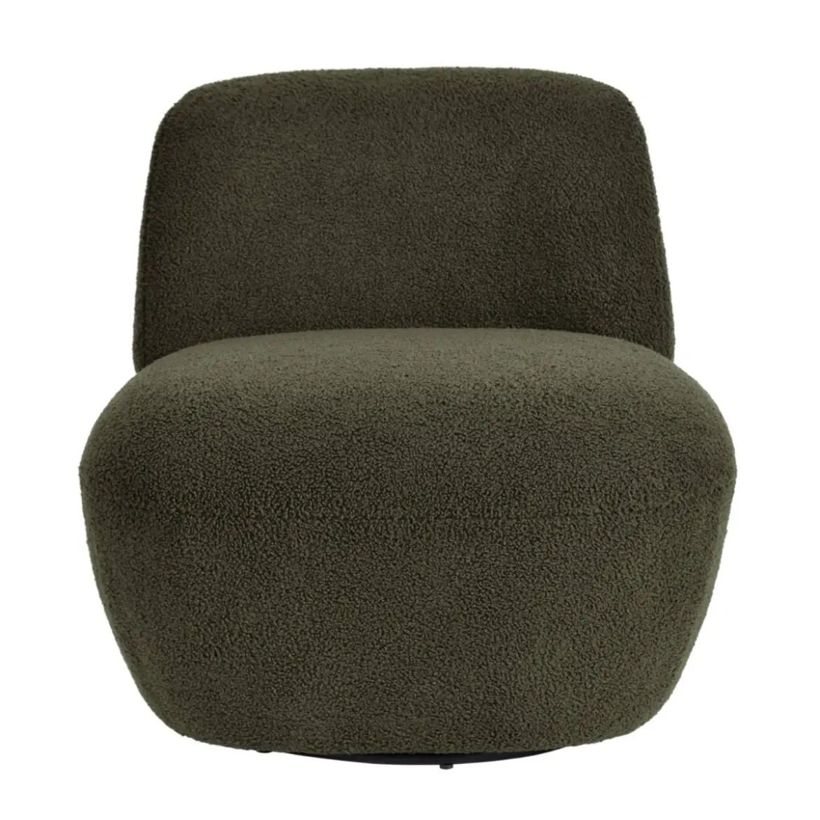 Poltrona girevole in bouclé (seduta 45 cm) Nyxor Verde scuro