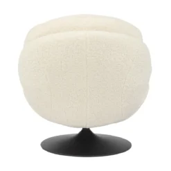 Poltrona girevole in bouclé (seduta 46 cm) Lomy Bianco