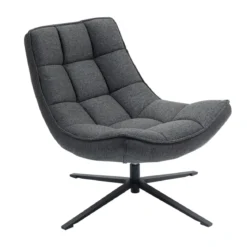 Poltrona girevole in tessuto (seduta 43 cm) Oxxo Grigio antracite
