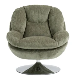 Poltrona girevole in tessuto (seduta 46 cm) Lomy Verde cachi