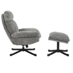 Poltrona girevole in tessuto (seduta 49 cm) Moor Grigio scuro