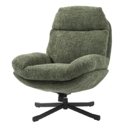 Poltrona girevole in tessuto (seduta 49 cm) Moor Verde scuro