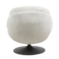 Poltrona girevole in velluto a coste (seduta 46 cm) Lomy Bianco