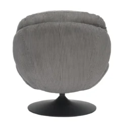 Poltrona girevole in velluto a coste (seduta 46 cm) Lomy Grigio