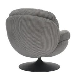 Poltrona girevole in velluto a coste (seduta 46 cm) Lomy Grigio