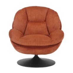 Poltrona girevole in velluto a coste (seduta 46 cm) Lomy Terracotta