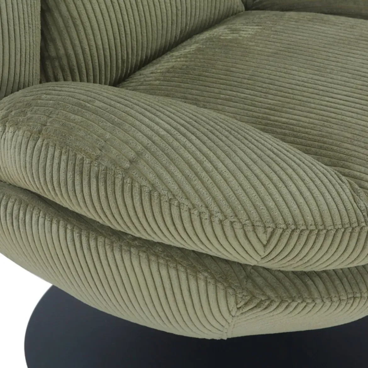Poltrona girevole in velluto a coste (seduta 46 cm) Lomy Verde