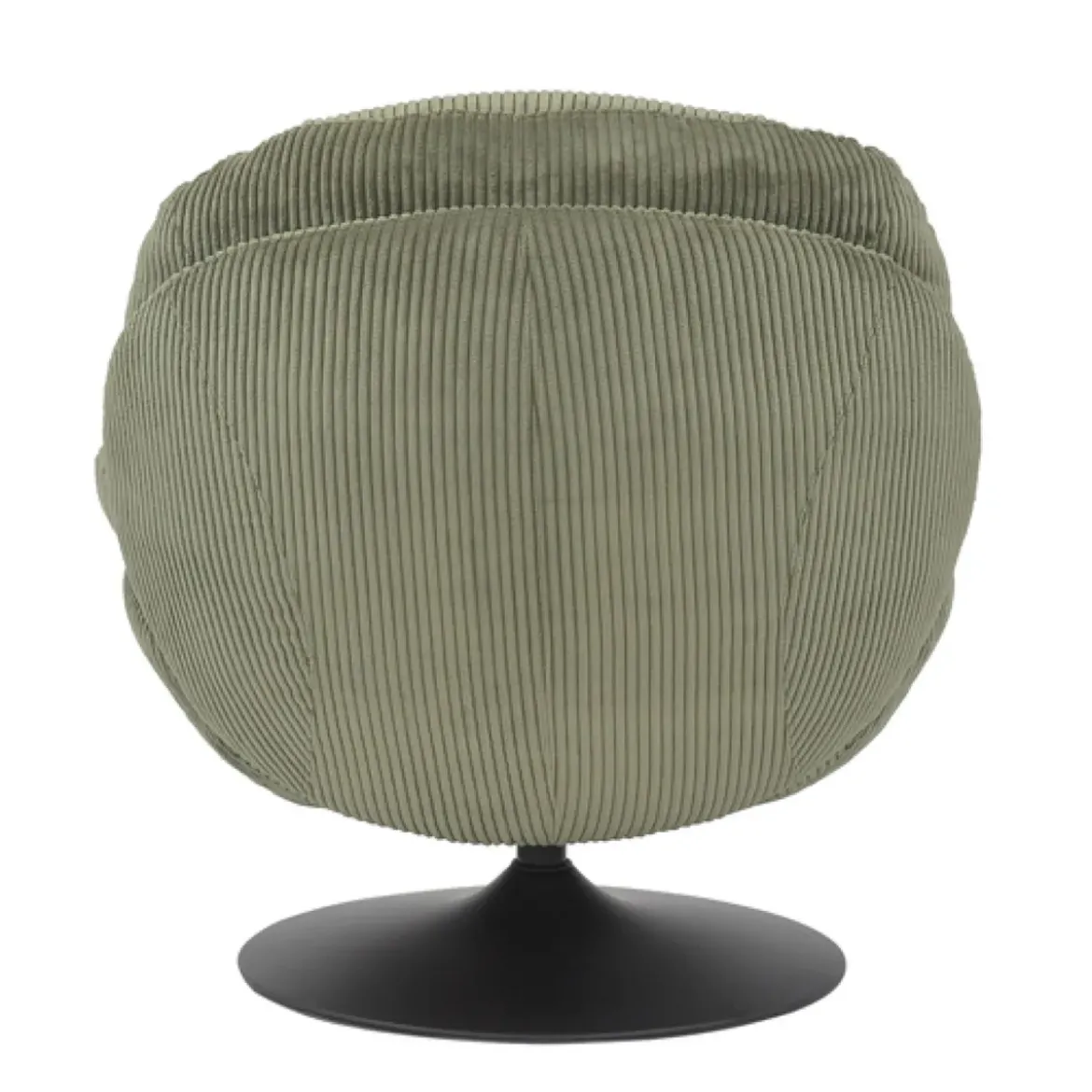 Poltrona girevole in velluto a coste (seduta 46 cm) Lomy Verde