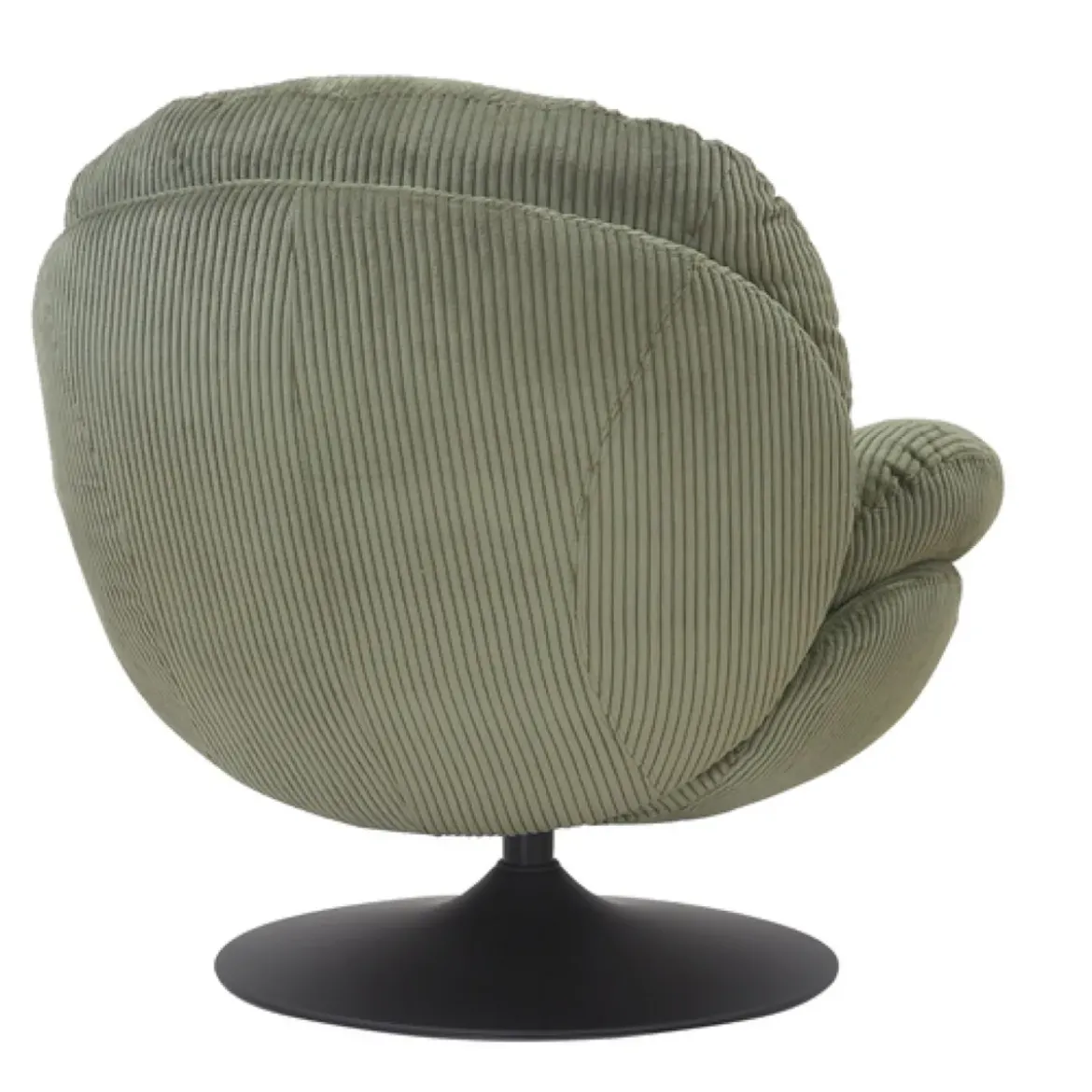 Poltrona girevole in velluto a coste (seduta 46 cm) Lomy Verde
