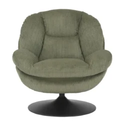 Poltrona girevole in velluto a coste (seduta 46 cm) Lomy Verde