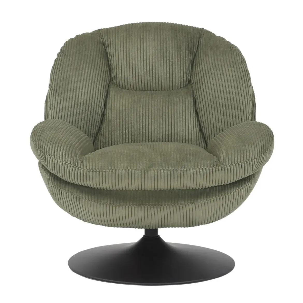 Poltrona girevole in velluto a coste (seduta 46 cm) Lomy Verde