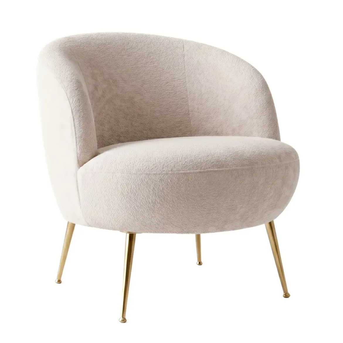 Poltrona in bouclé (H70 cm) Kara Beige sabbia