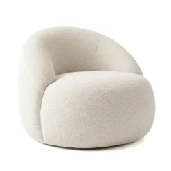Poltrona in bouclé (H66 cm) Lexy Bianco