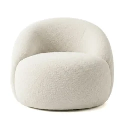 Poltrona in bouclé (H66 cm) Lexy Bianco