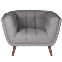 Poltrona in tessuto testurizzato (seduta 45 cm) Rory Grigio scuro