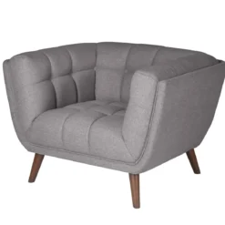 Poltrona in tessuto testurizzato (seduta 45 cm) Rory Grigio scuro