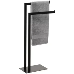 Porta asciugamani doppio (H81 cm) Metallo Nero