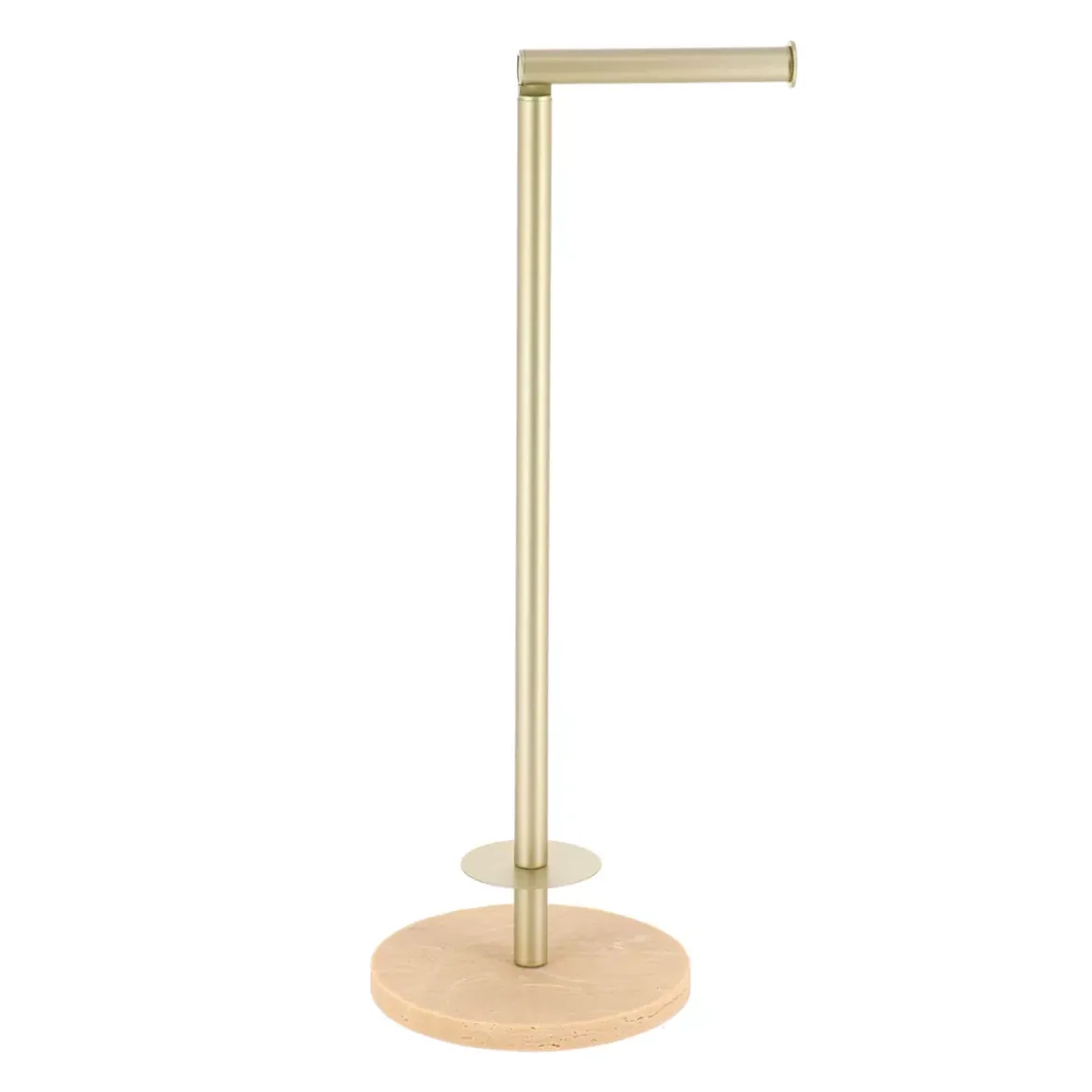 Portarotolo carta igienica con serbatoio effetto travertino Lina Beige