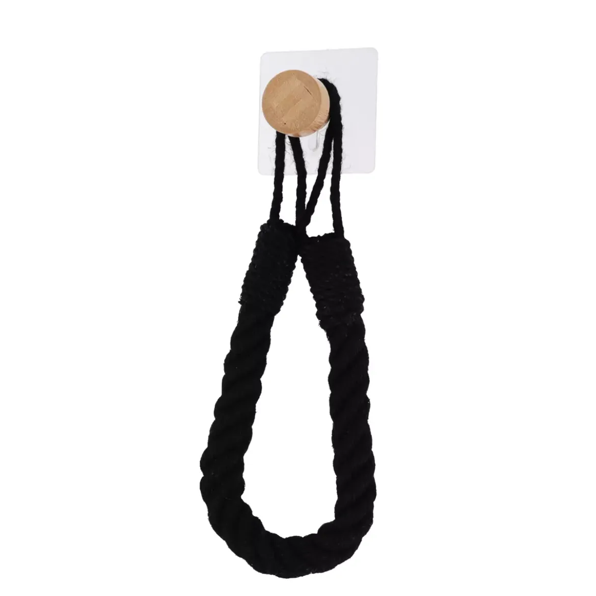 Portarotolo - portasciugamani adesivo Easy Chic Corda Nero