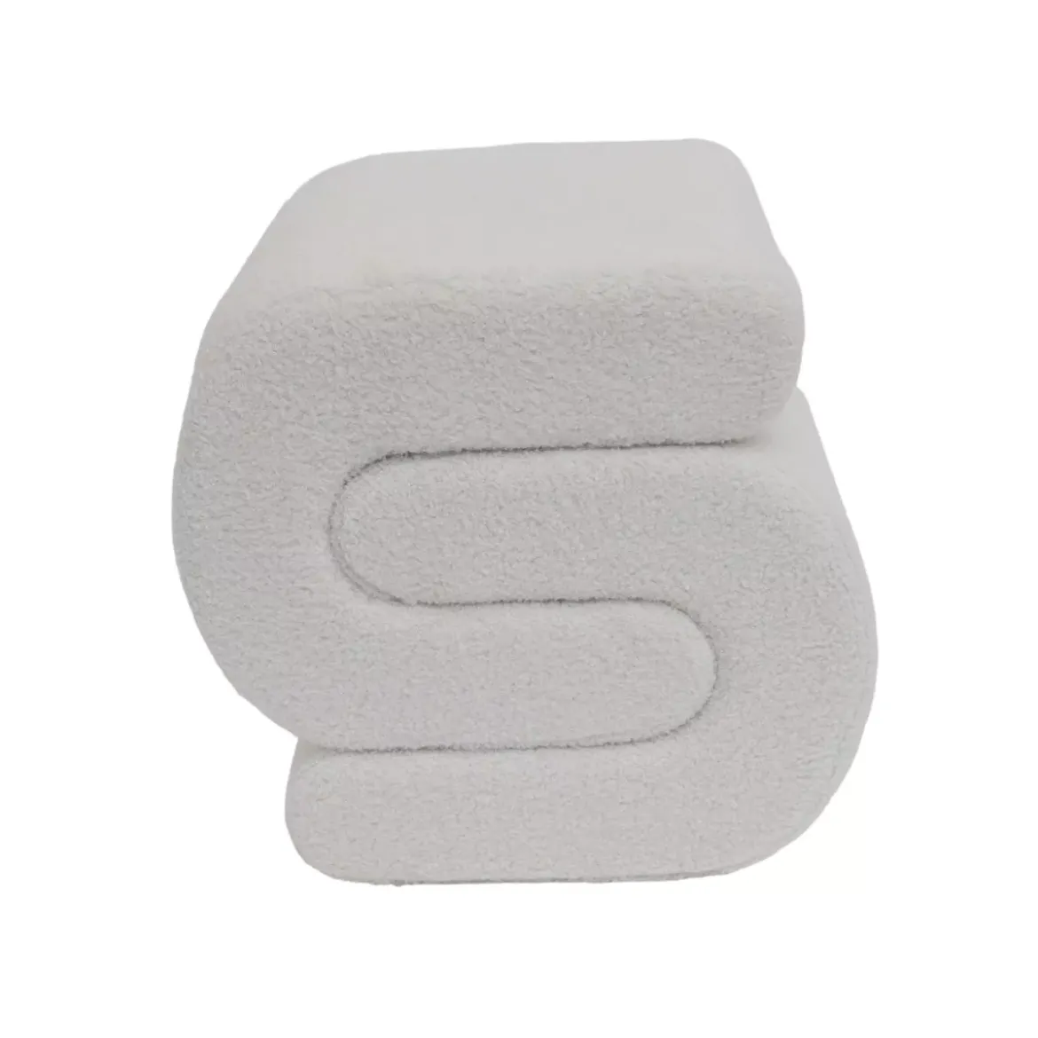 Pouf (H45 cm) Abilène Bianco