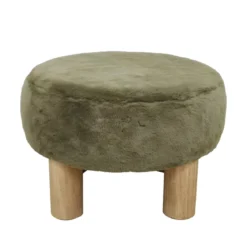 Pouf in pelliccia sintetica (H32 cm) Kovra Verde