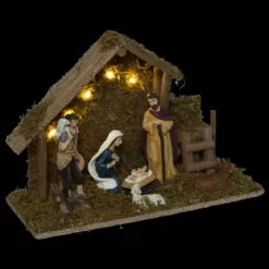Presepe di Natale completo e luminoso (H30 cm) Santa Paloma