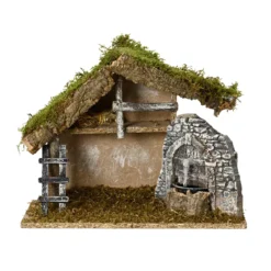 Presepe di Natale vuoto con fontana (H24 cm) Santa Albana