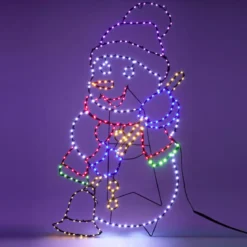 Pupazzo di neve 326 LED (H90 cm) Effetto flash neon Multicolore