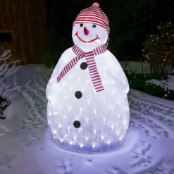 Pupazzo di neve luminoso Cappello Nero Bianco freddo 160 LED