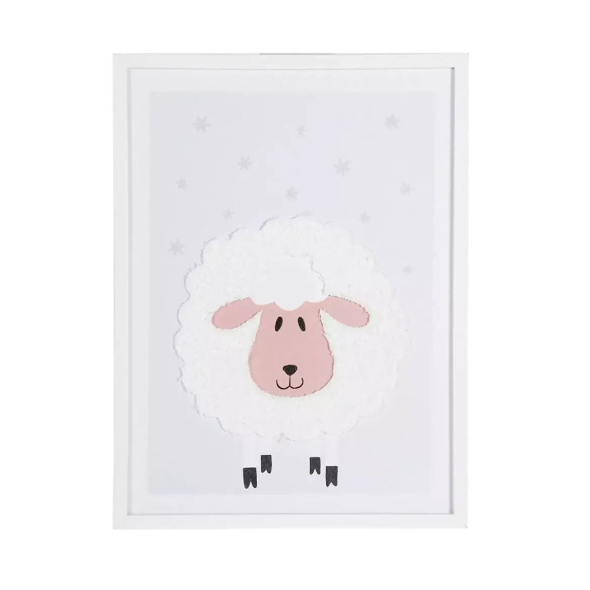 Quadro murale bambini (60 x 40 cm) Pecora Bianco