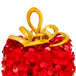 Regalo di Natale da appendere (H10 cm) Paillettes Rosso