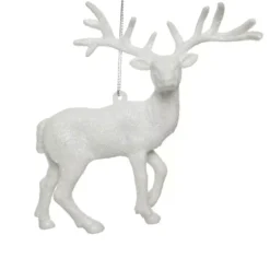 Renna di Natale da appendere (14 cm) Strass Knut Bianco